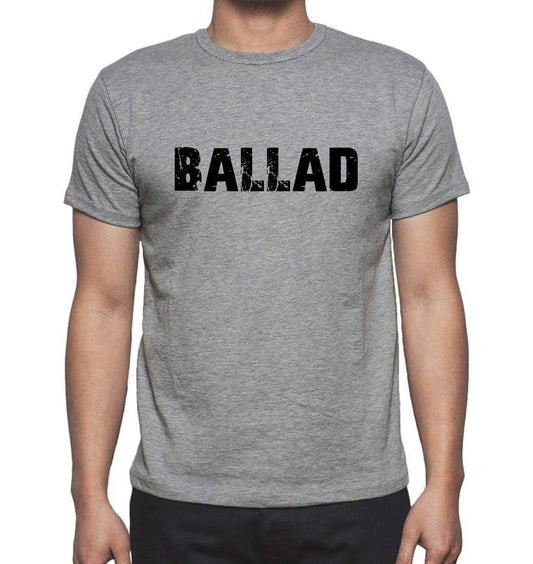 Ballad Grey Mens Short Sleeve Round Neck T-Shirt 00018 - Grey / S - Casual