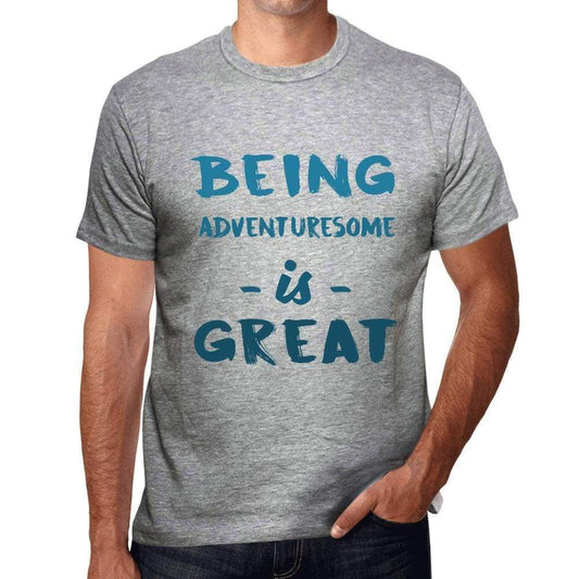 Being Adventuresome is Great <span>Men's</span> T-shirt, Grey, Birthday Gift 00376 - ULTRABASIC
