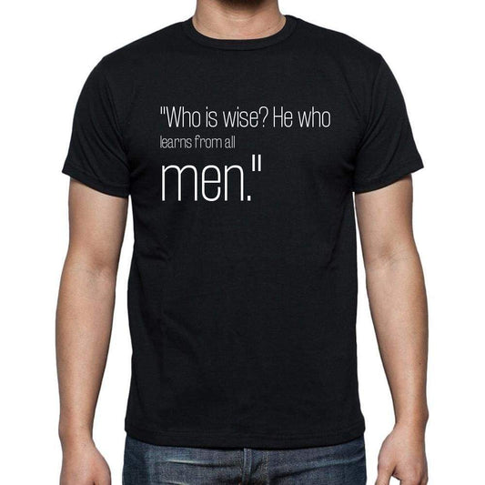 Ben Zoma Quote T Shirts Who Is Wise He Who Learns Fr T Shirts Men Black - Casual