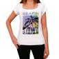 Bhogve Beach Name Palm White Womens Short Sleeve Round Neck T-Shirt 00287 - White / Xs - Casual