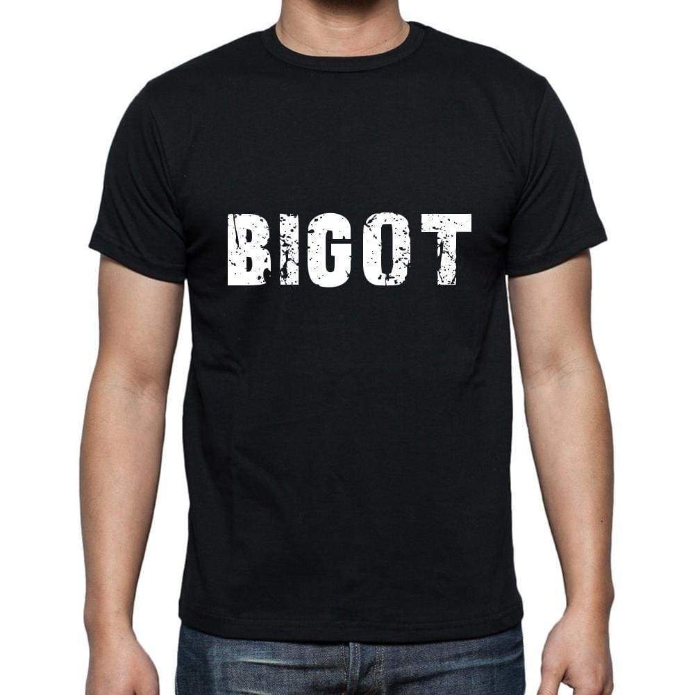 Bigot Mens Short Sleeve Round Neck T-Shirt 5 Letters Black Word 00006 - Casual