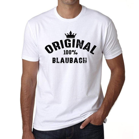 Blaubach 100% German City White Mens Short Sleeve Round Neck T-Shirt 00001 - Casual