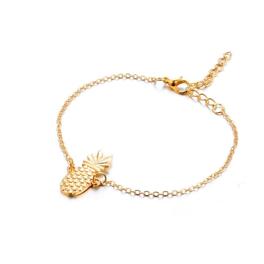 Bohemia Ankle Bracelet Hollow 3D Pineapple Shaped Gold Chain Anklet Foot Chain Bracelets Foot Jewelry Barefoot Beach - Ultrabasic