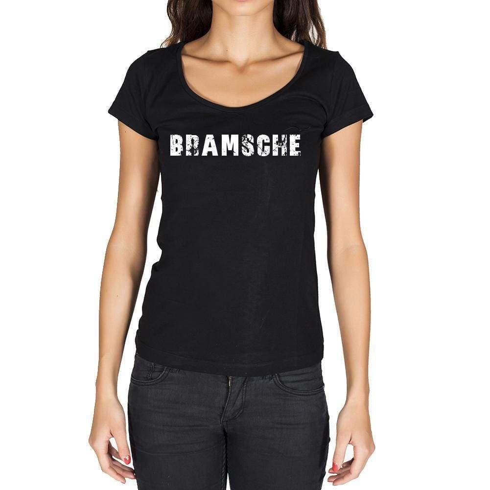 Bramsche German Cities Black Womens Short Sleeve Round Neck T-Shirt 00002 - Casual