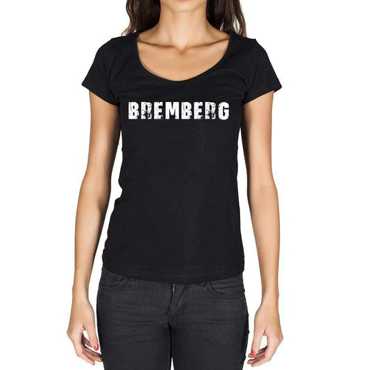 Bremberg German Cities Black Womens Short Sleeve Round Neck T-Shirt 00002 - Casual