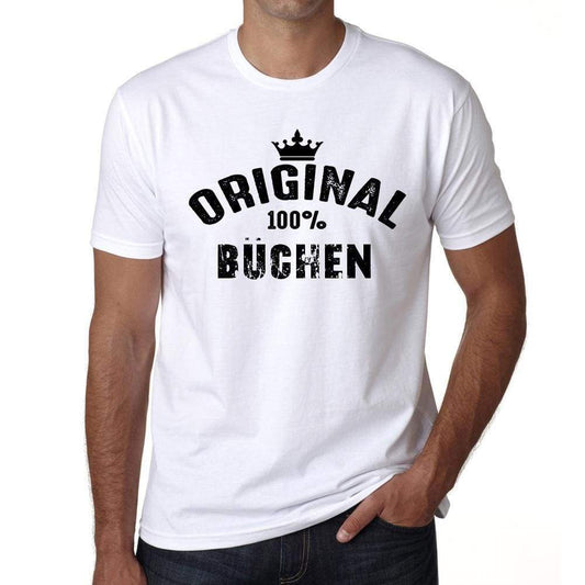Büchen 100% German City White Mens Short Sleeve Round Neck T-Shirt 00001 - Casual