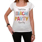 Byron Bay Beach Party White Womens Short Sleeve Round Neck T-Shirt 00276 - White / Xs - Casual