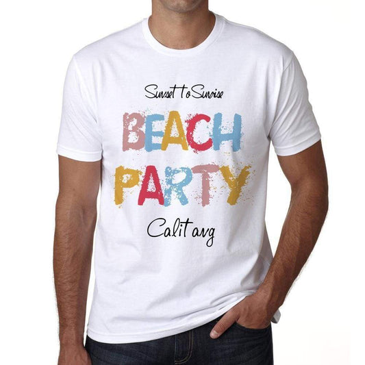 Calitang Beach Party White Mens Short Sleeve Round Neck T-Shirt 00279 - White / S - Casual