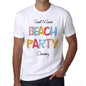 Canaoay Beach Party White Mens Short Sleeve Round Neck T-Shirt 00279 - White / S - Casual