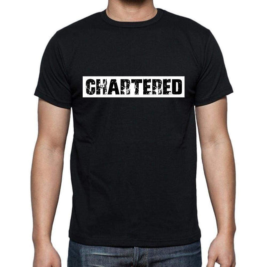 Chartered T Shirt Mens T-Shirt Occupation S Size Black Cotton - T-Shirt
