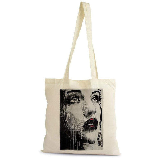 City Face H Tote Bag Shopping Natural Cotton Gift Beige 00272 - Beige / 100% Cotton - Tote Bag