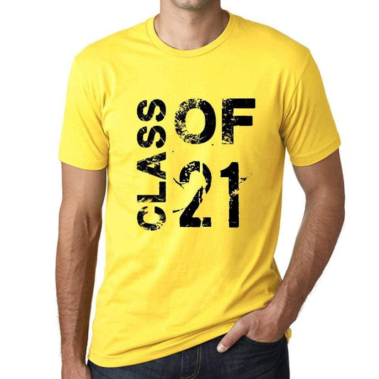 Class Of 21 Grunge Mens T-Shirt Yellow Birthday Gift 00484 - Yellow / Xs - Casual