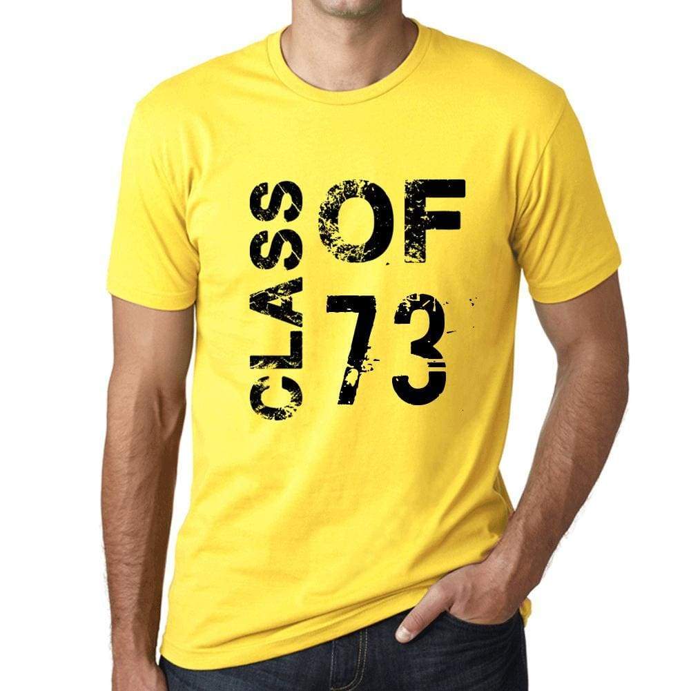 Class Of 73 Grunge Mens T-Shirt Yellow Birthday Gift 00484 - Yellow / Xs - Casual