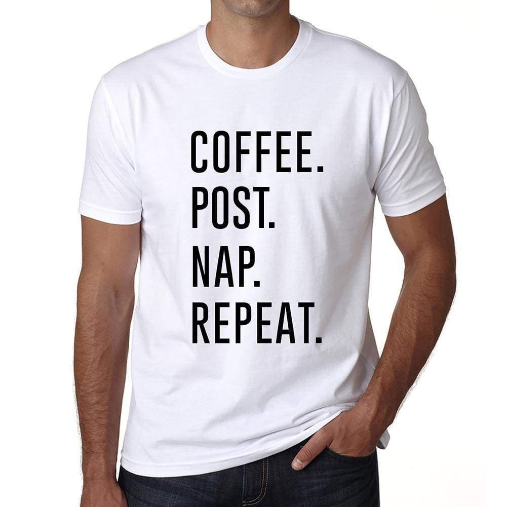 Coffee Post Nap Repeat Mens Short Sleeve Round Neck T-Shirt 00058 - White / S - Casual