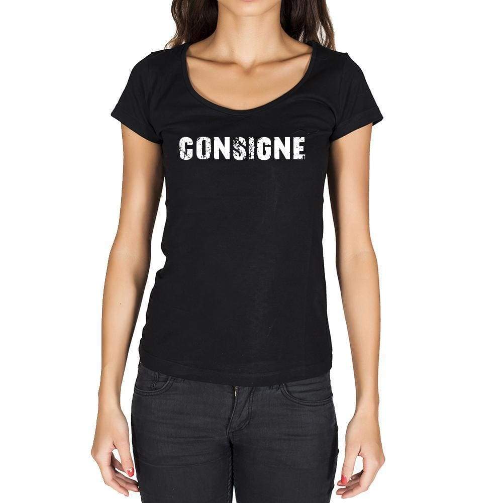 Consigne French Dictionary Womens Short Sleeve Round Neck T-Shirt 00010 - Casual