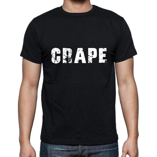 Crape Mens Short Sleeve Round Neck T-Shirt 5 Letters Black Word 00006 - Casual