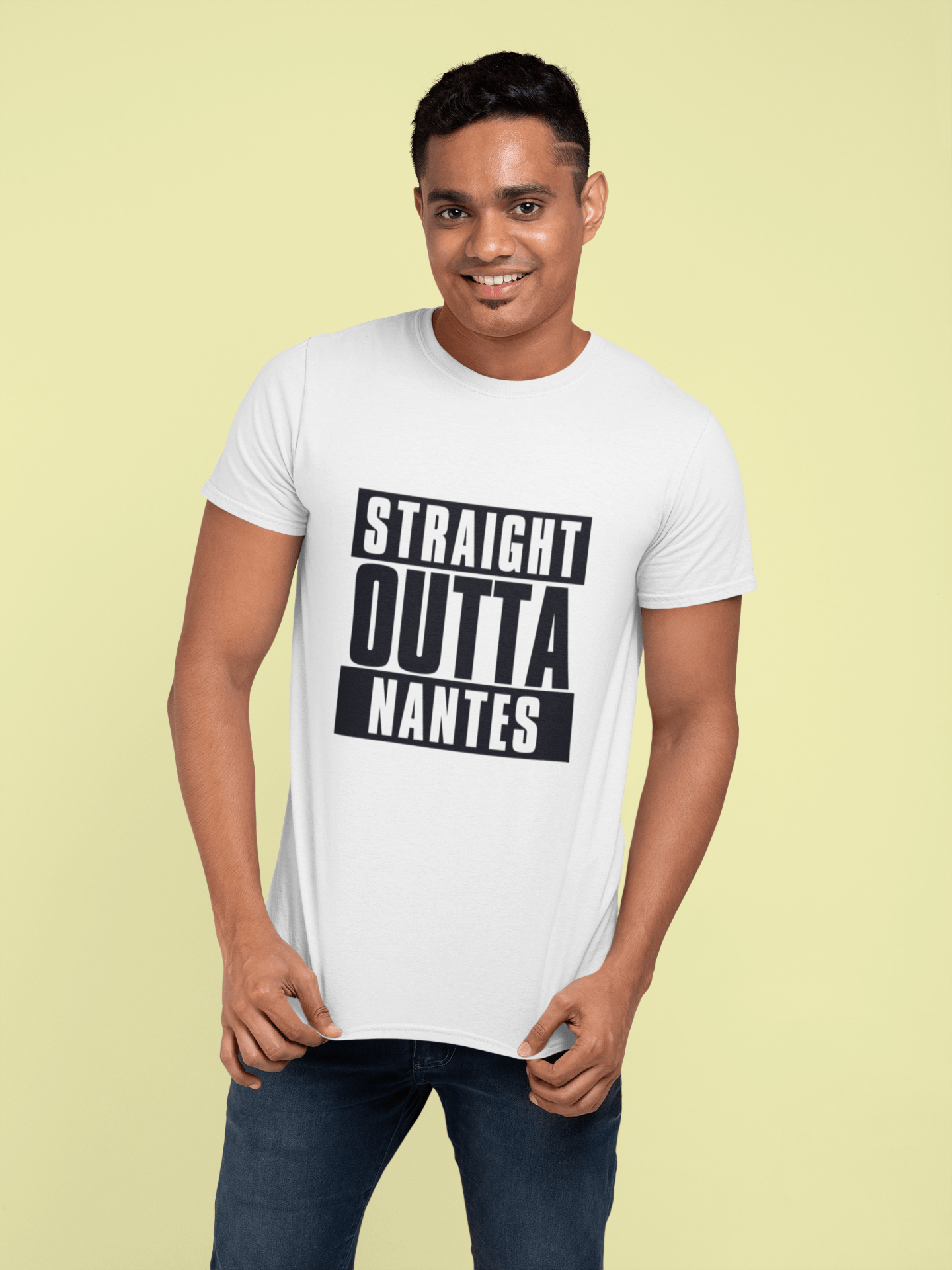 Straight Outta Nantes, Men's Short Sleeve Round Neck T-shirt 00027