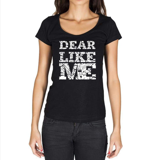Dear Like Me Black Womens Short Sleeve Round Neck T-Shirt 00054 - Black / Xs - Casual