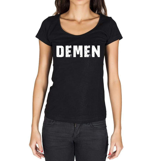 Demen German Cities Black Womens Short Sleeve Round Neck T-Shirt 00002 - Casual