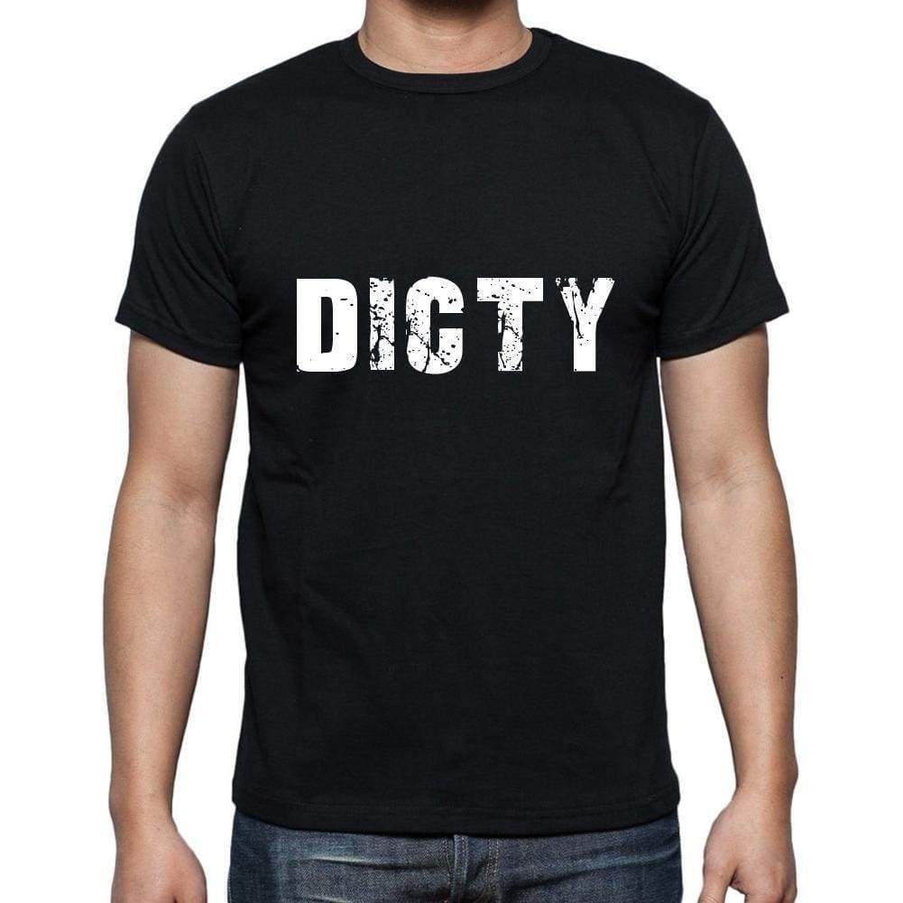 Dicty Mens Short Sleeve Round Neck T-Shirt 5 Letters Black Word 00006 - Casual