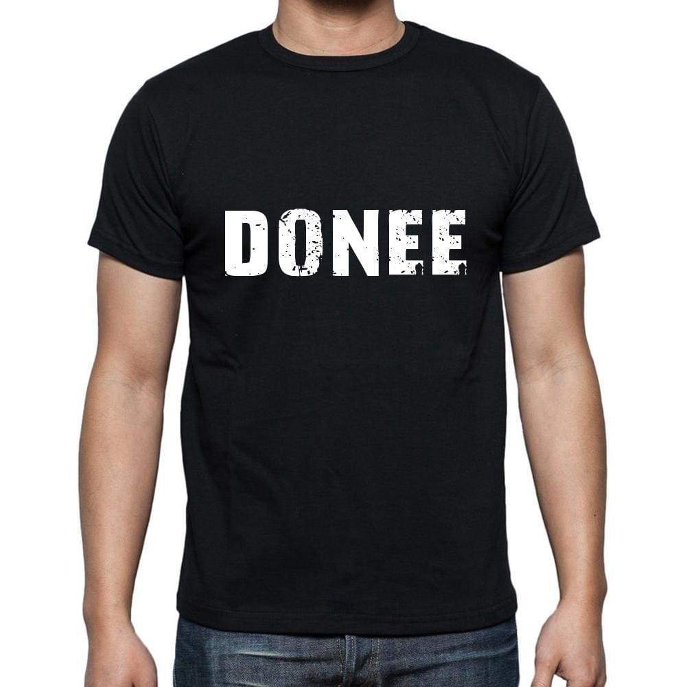 Donee Mens Short Sleeve Round Neck T-Shirt 5 Letters Black Word 00006 - Casual