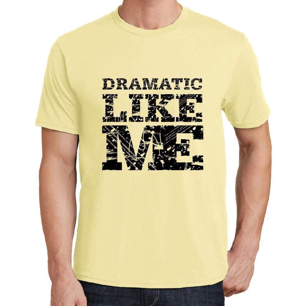 Dramatic Like Me Yellow Mens Short Sleeve Round Neck T-Shirt 00294 - Yellow / S - Casual