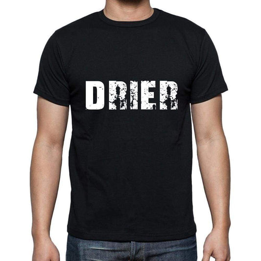 Drier Mens Short Sleeve Round Neck T-Shirt 5 Letters Black Word 00006 - Casual