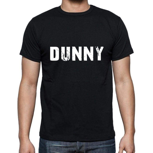 Dunny Mens Short Sleeve Round Neck T-Shirt 5 Letters Black Word 00006 - Casual