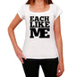 Each Like Me White Womens Short Sleeve Round Neck T-Shirt 00056 - White / Xs - Casual