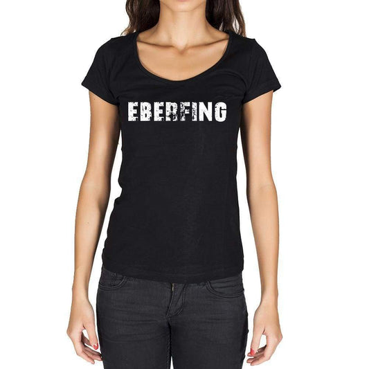 Eberfing German Cities Black Womens Short Sleeve Round Neck T-Shirt 00002 - Casual