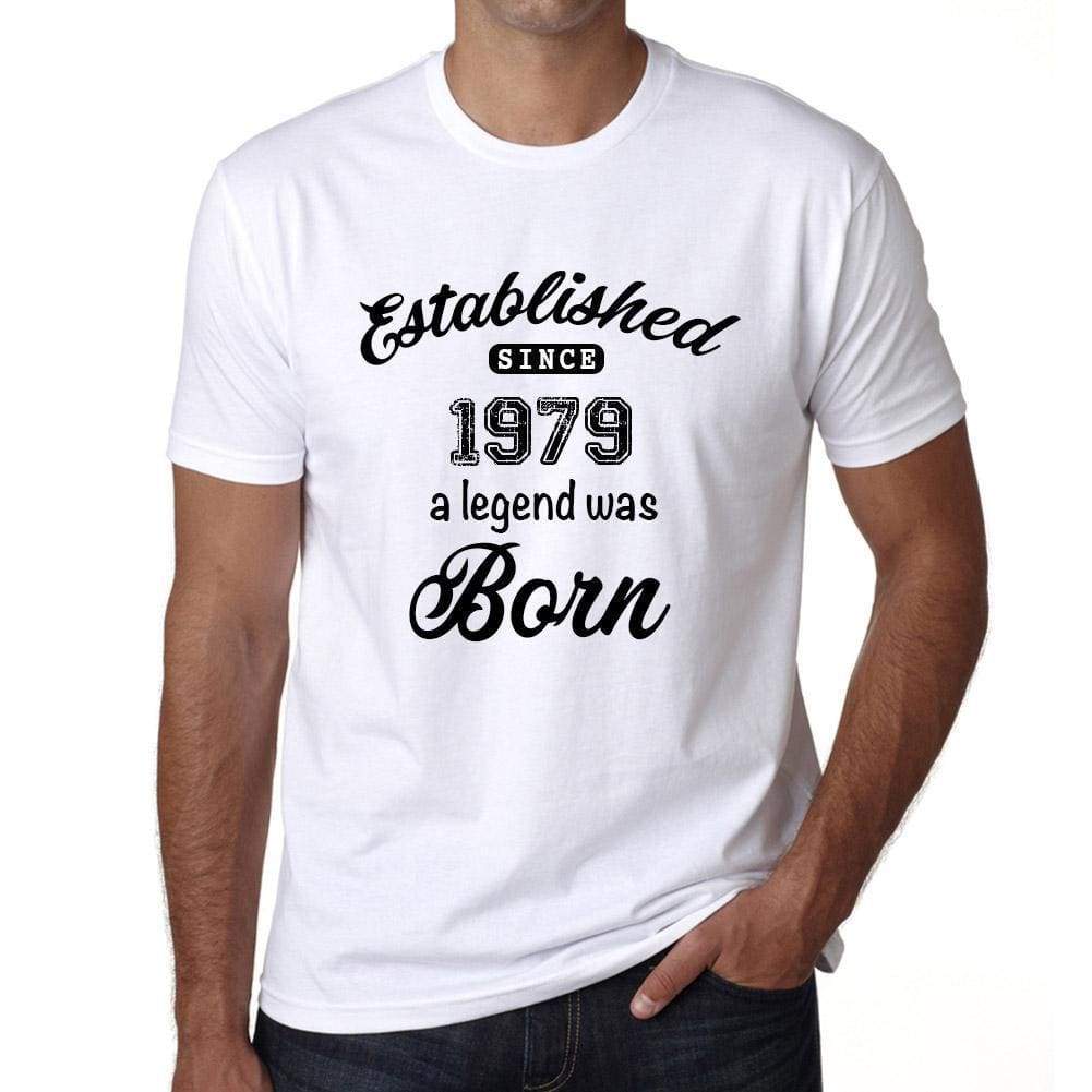 Established Since 1979 Mens Short Sleeve Round Neck T-Shirt 00095 - White / S - Casual