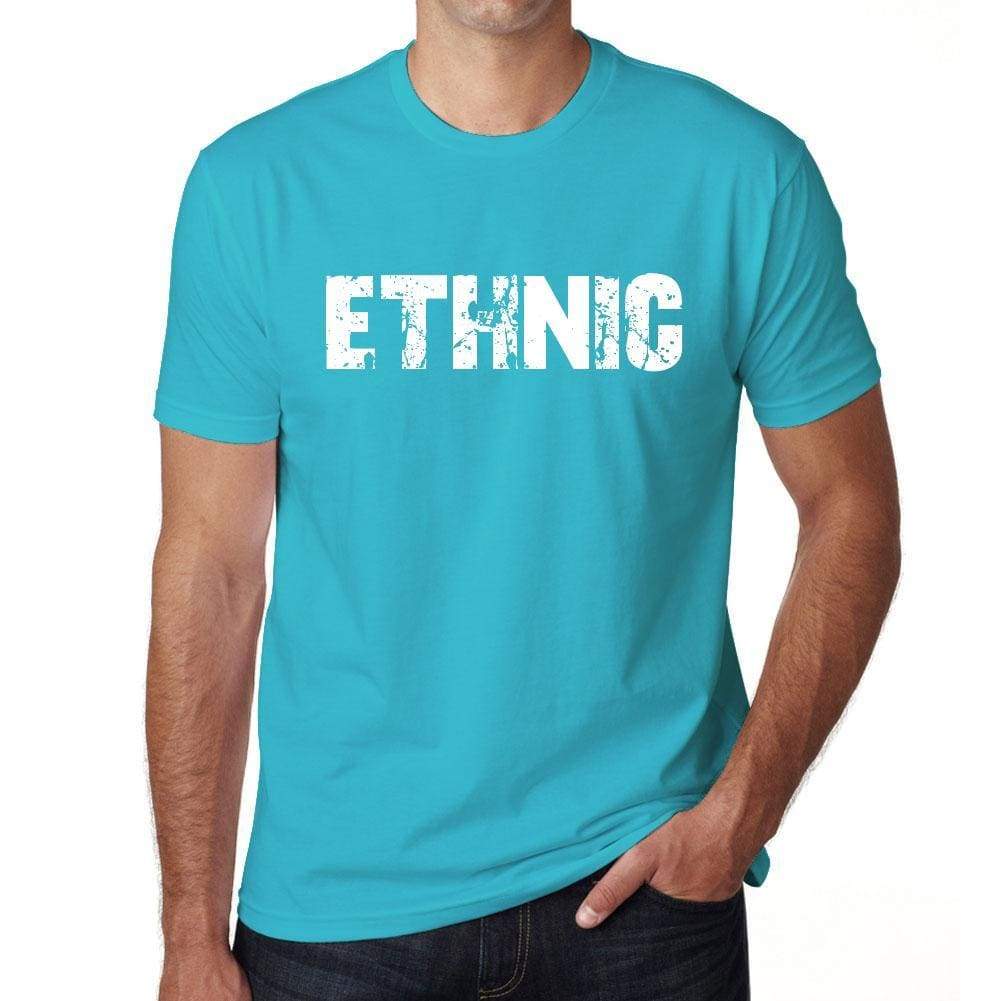 Ethnic Mens Short Sleeve Round Neck T-Shirt - Blue / S - Casual