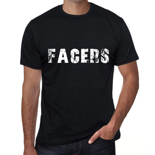 Facers Mens Vintage T Shirt Black Birthday Gift 00554 - Black / Xs - Casual