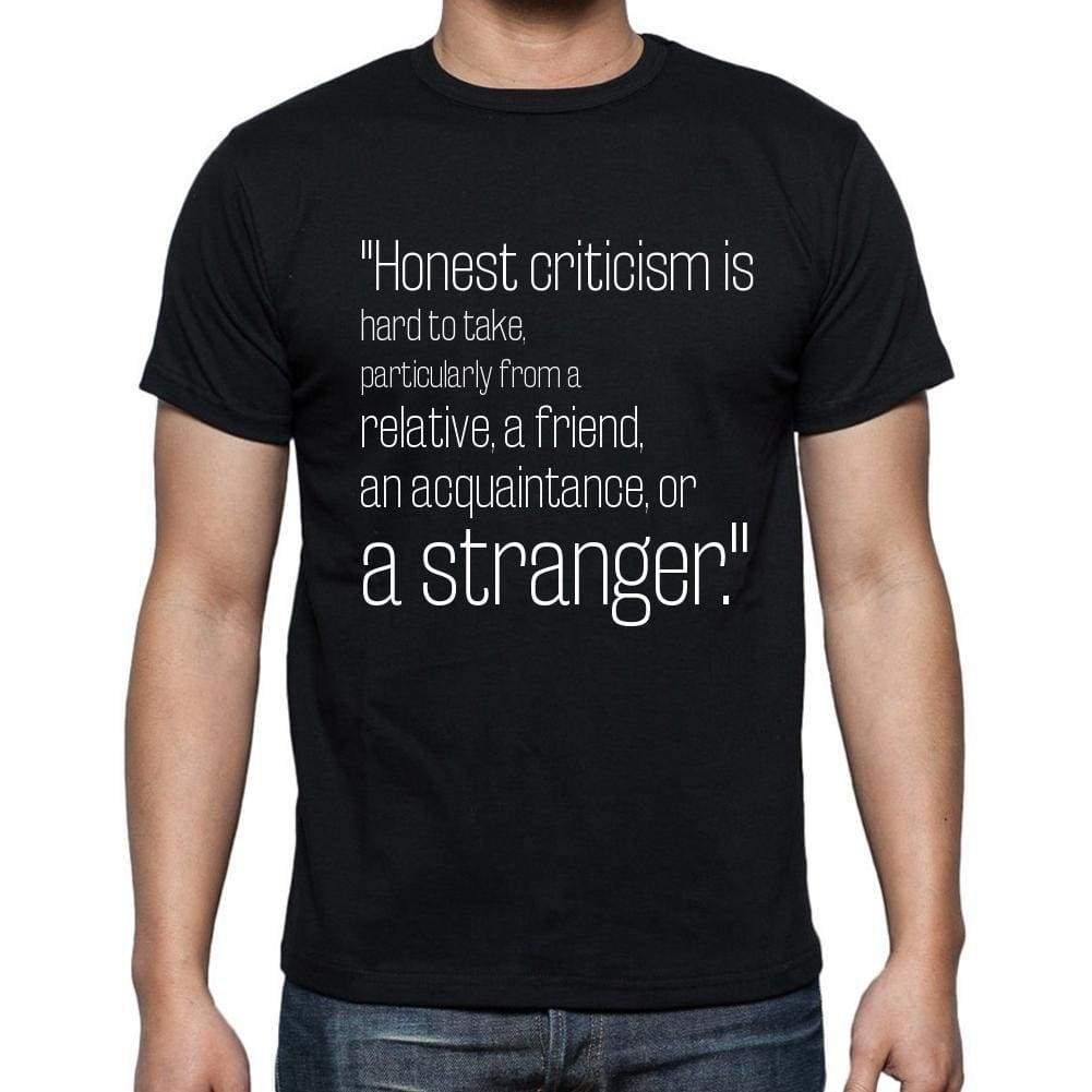 Franklin P. Jones Quote T Shirts Honest Criticism Is T Shirts Men Black - Casual