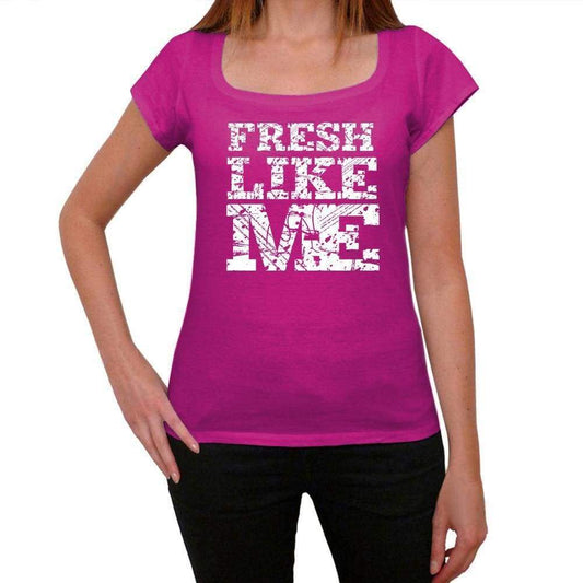 Fresh Like Me Pink Womens Short Sleeve Round Neck T-Shirt 00053 - Pink / Xs - Casual