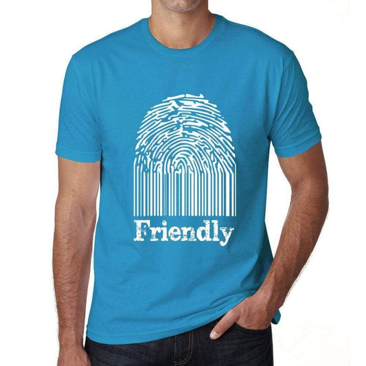 Friendly Fingerprint Blue Mens Short Sleeve Round Neck T-Shirt Gift T-Shirt 00311 - Blue / S - Casual