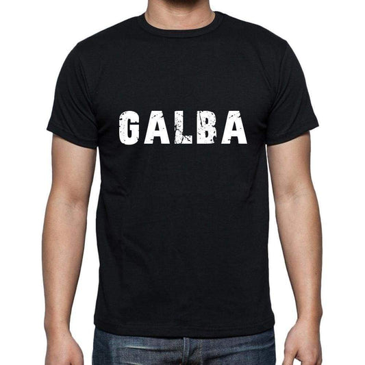 Galba Mens Short Sleeve Round Neck T-Shirt 5 Letters Black Word 00006 - Casual