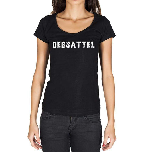 Gebsattel German Cities Black Womens Short Sleeve Round Neck T-Shirt 00002 - Casual