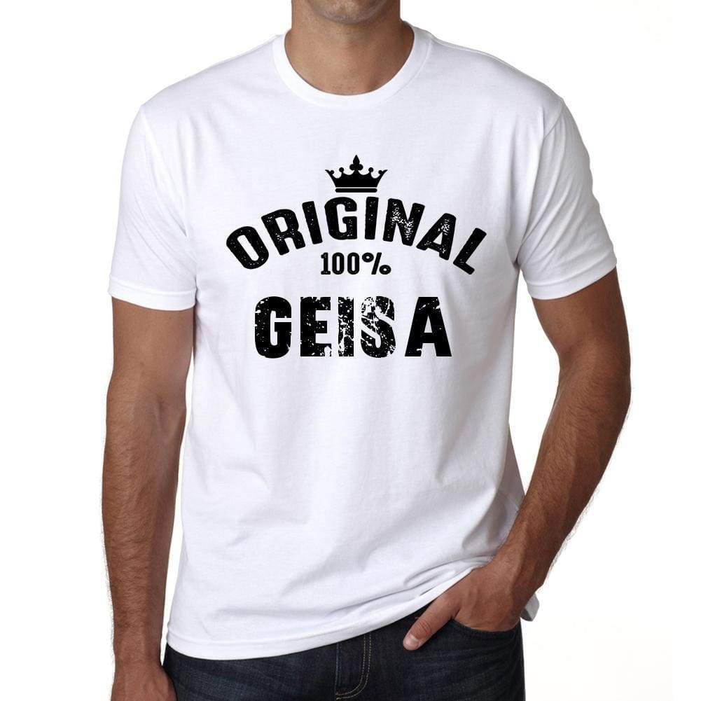 Geisa 100% German City White Mens Short Sleeve Round Neck T-Shirt 00001 - Casual