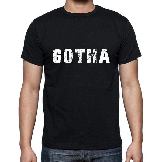 Gotha Mens Short Sleeve Round Neck T-Shirt 5 Letters Black Word 00006 - Casual
