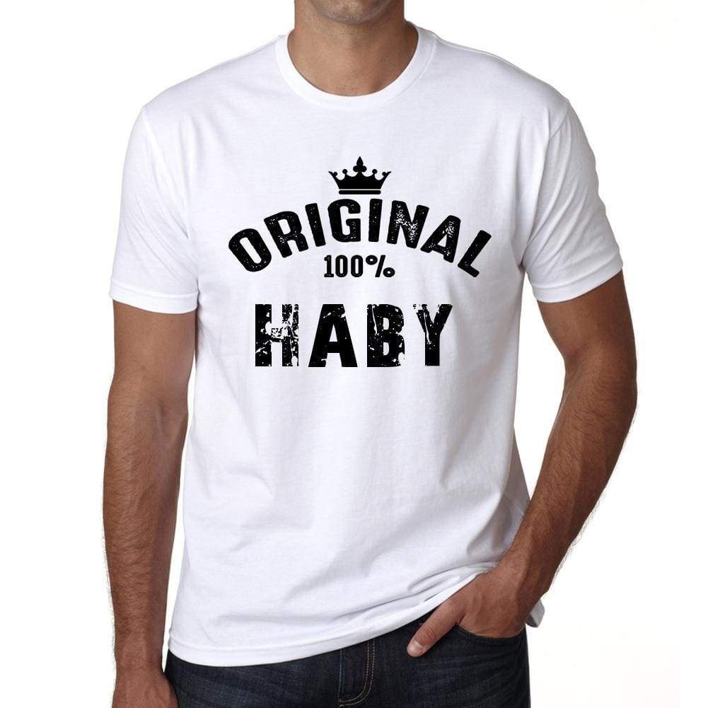 Haby 100% German City White Mens Short Sleeve Round Neck T-Shirt 00001 - Casual