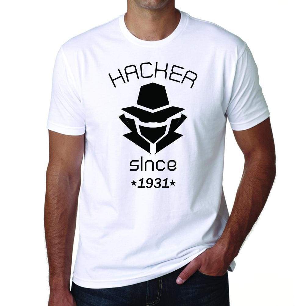 Hacker 1931 Mens Short Sleeve Round Neck T-Shirt 00087 - White / S - Casual