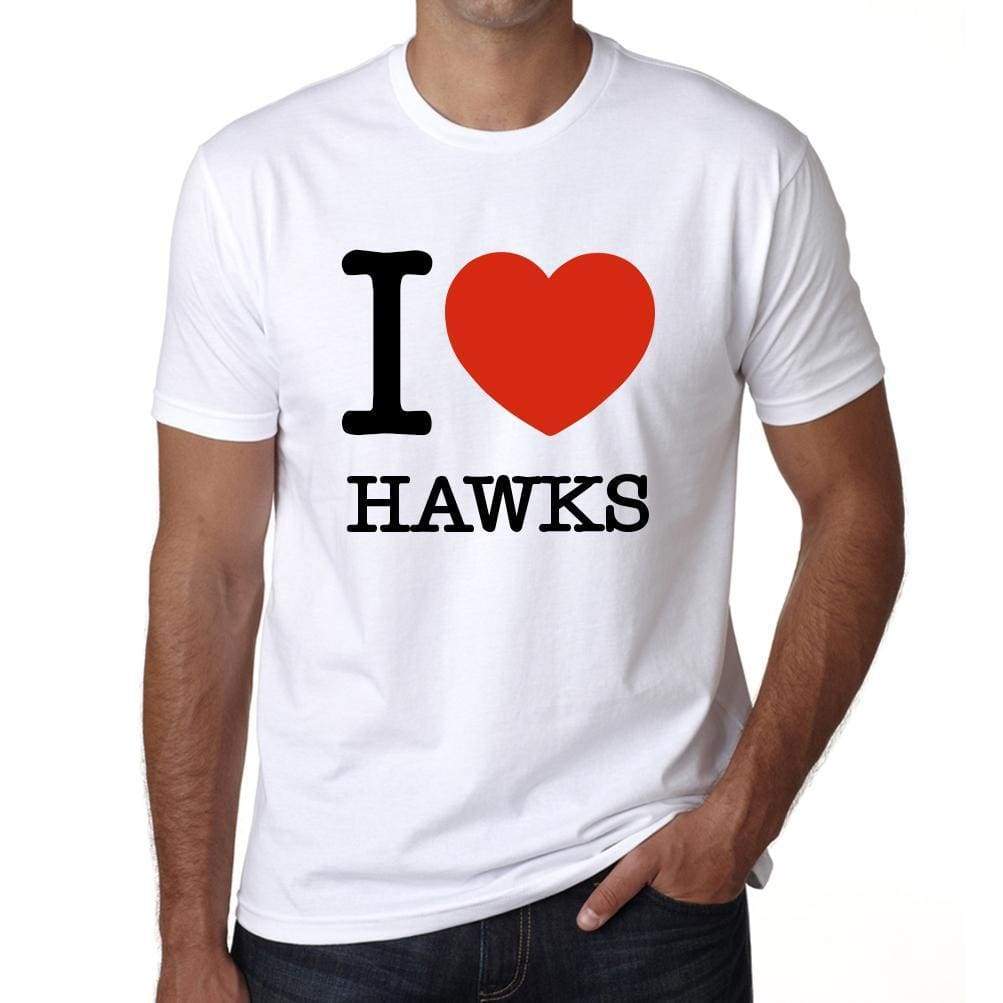 Hawks Mens Short Sleeve Round Neck T-Shirt - White / S - Casual