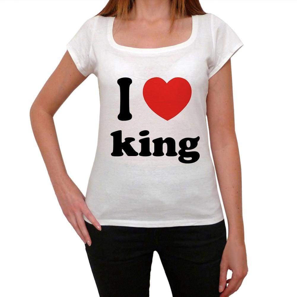 I Love King Womens Short Sleeve Round Neck T-Shirt 00037 - Casual