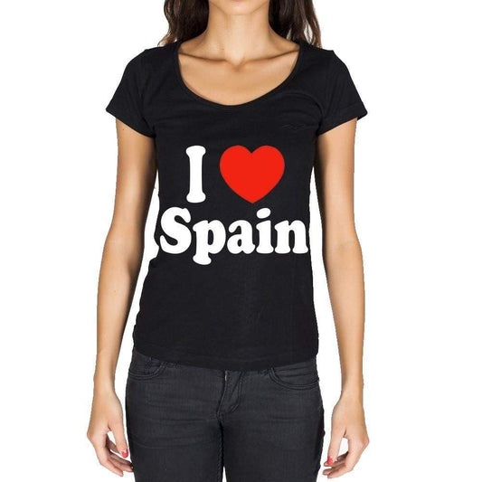 I Love Spain Black Womens T-Shirt