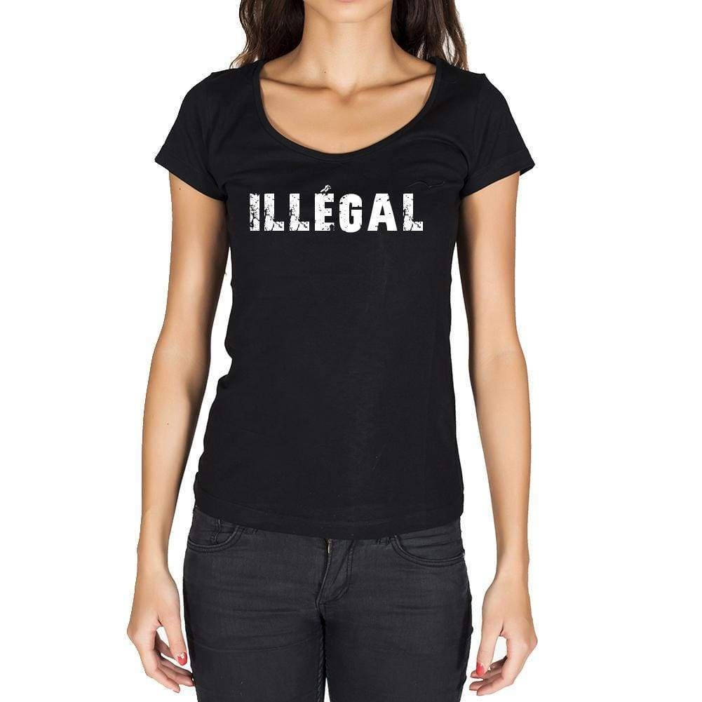 Illégal French Dictionary Womens Short Sleeve Round Neck T-Shirt 00010 - Casual
