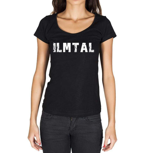 Ilmtal German Cities Black Womens Short Sleeve Round Neck T-Shirt 00002 - Casual