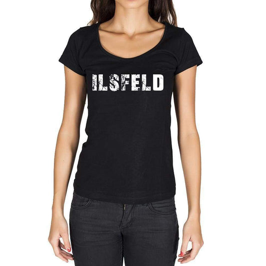 Ilsfeld German Cities Black Womens Short Sleeve Round Neck T-Shirt 00002 - Casual