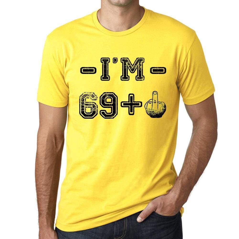 Im 62 Plus Mens T-Shirt Yellow Birthday Gift 00447 - Yellow / Xs - Casual