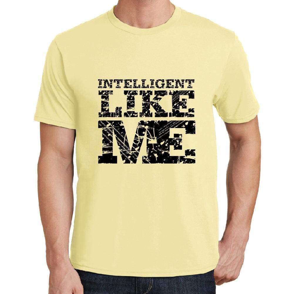 Intelligent Like Me Yellow Mens Short Sleeve Round Neck T-Shirt 00294 - Yellow / S - Casual